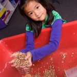 child at sensory table